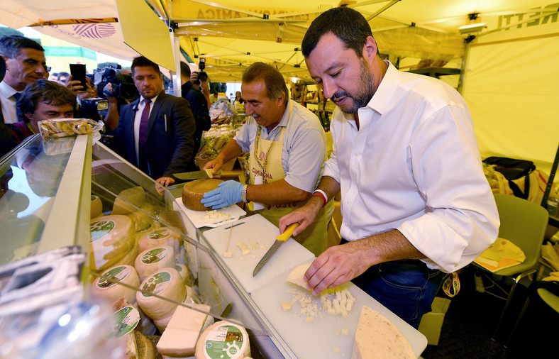 Włoski minister Matteo Salvini na festynie Coldiretti
