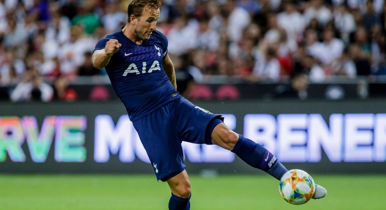 Harry Kane of Tottenham Hotspur in action during the International Champions Cup match between Juventus and Tottenham Hotspur at the Singapore National Stadium on July 21, 2019 in Singapore. (Photo by Eurasia Sport Images/Getty Images)