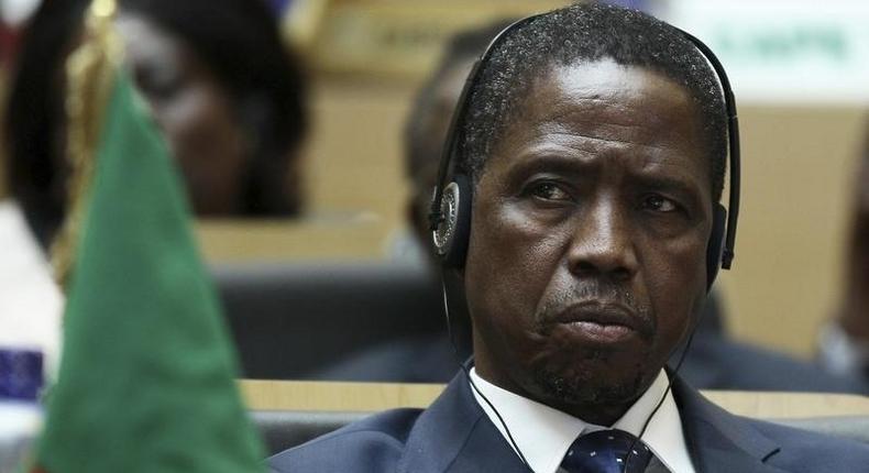 The new Zambian head of state President Edgar Lungu attends the opening ceremony of the 24th Ordinary session of the Assembly of Heads of State and Government of the African Union (AU) at the African Union headquarters in Ethiopia's capital Addis Ababa, January 30, 2015. 