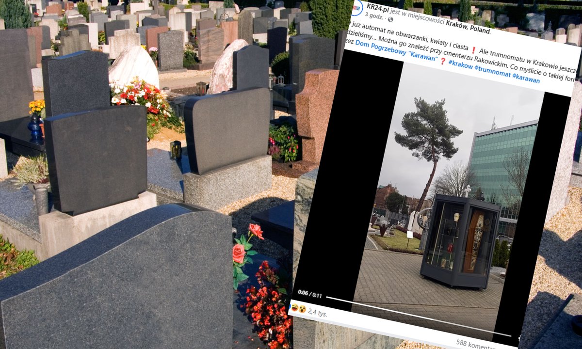 Przy krakowskim cmentarzu stanął... automat z trumnami. "Nic w tym dziwnego"
