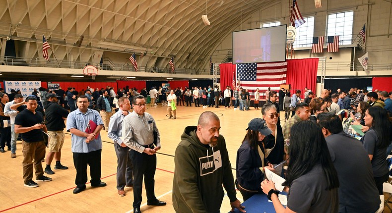 Over the past year, immigrant workers have fueled US job growth and helped ease the labor shortage.Frederic J. Brown/AFP via Getty Images