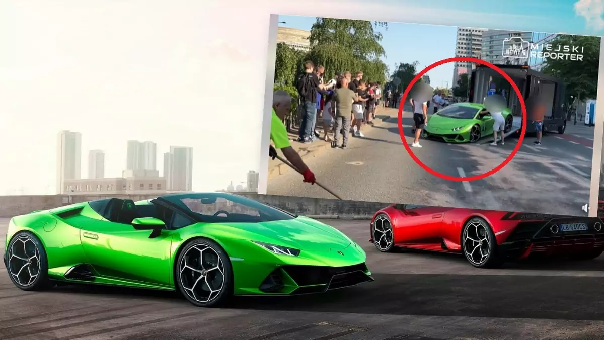 Kierowca rozbił Lamborghini Huracan Evo w centrum Warszawy