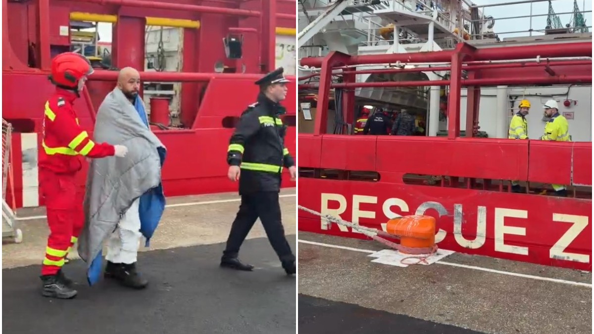 Cei 9 marinari salvați de pe nava scufundată în Marea Neagră au ajuns în Constanța și vor fi duși la spital
