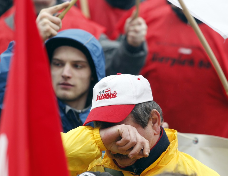 KATOWICE MANIFESTACJA GÓRNICZYCH ZWIĄZKÓW ZAWODOWYCH