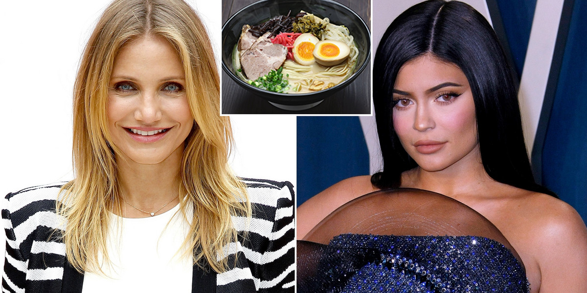Cameron Diaz i Kylie Jenner mają swój sposób na japońską zupę ramen.