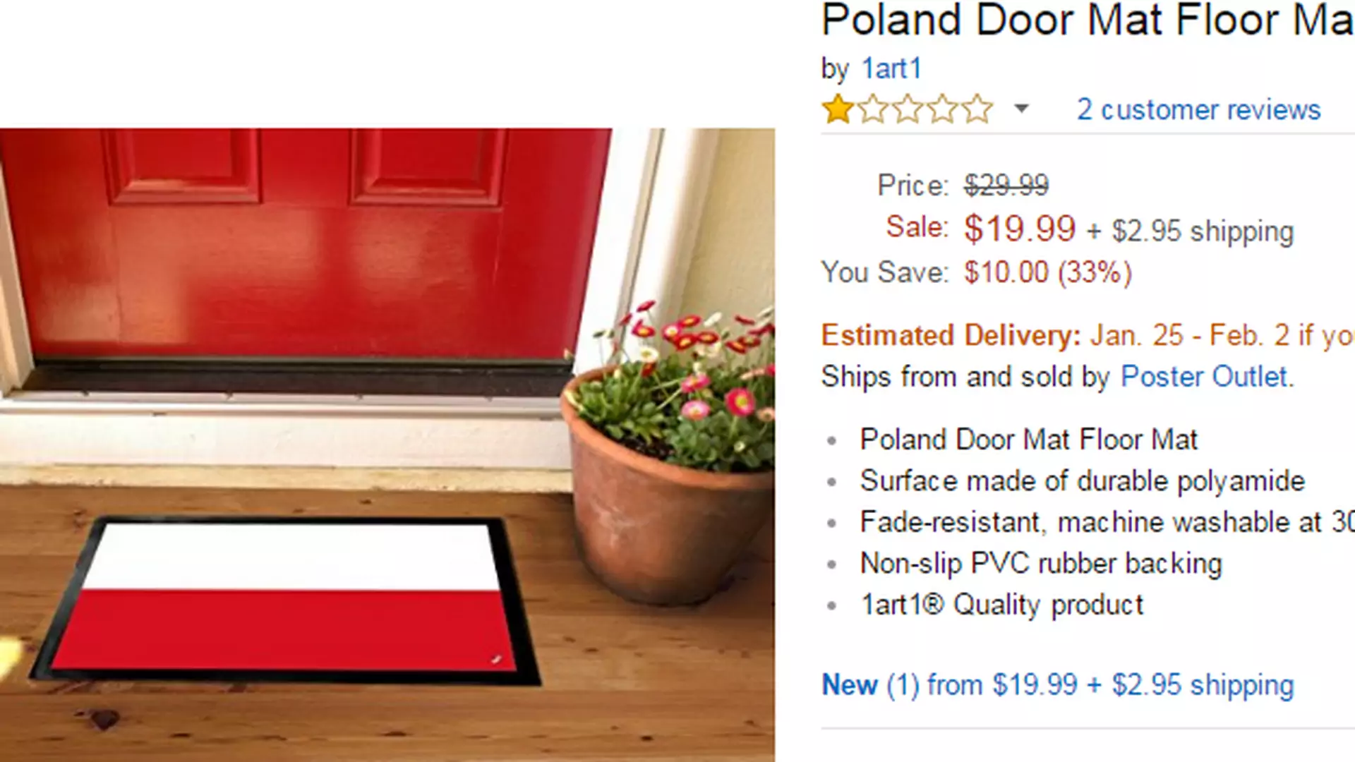 Kontrowersyjna aukcja w sklepie internetowym. Polska flaga jako... wycieraczka do butów