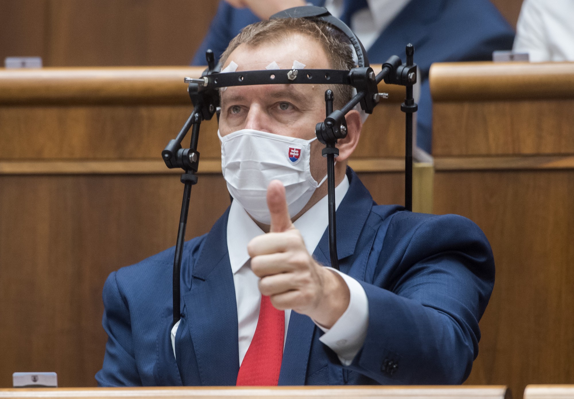 Boris Kollár po nehode na jeseň 2020. 