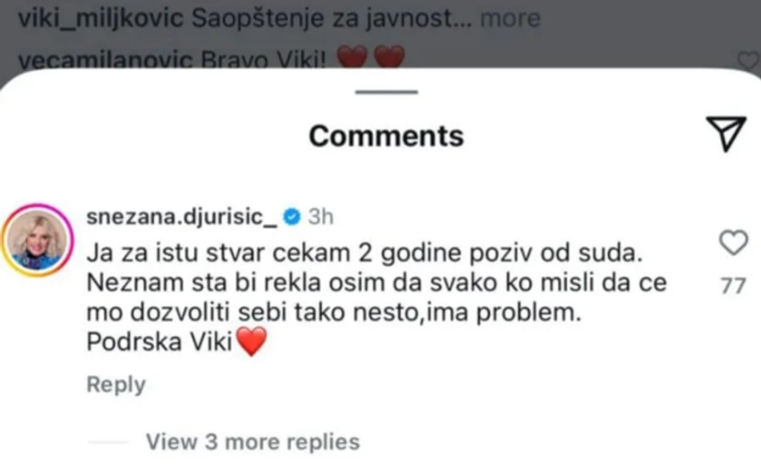 Snežanin komentar
