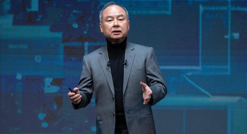 Softbank CEO Masayoshi Son speaking at Softbank's World event 2023.Tomohiro Ohsumi/Getty Images