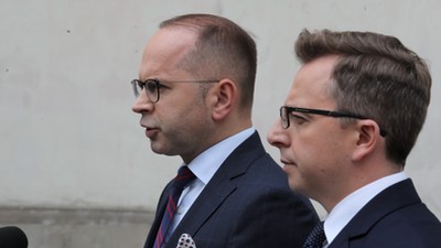 Posłowie KP KO: Michał Szczerba i Dariusz Joński 