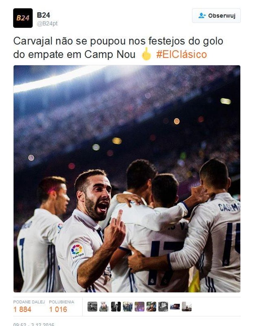 Gran Derbi: Dani Carvajal obraził kibiców Barcelony. Skandaliczny gest