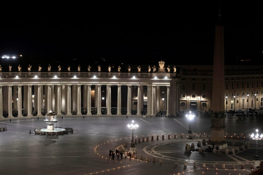 Pope Francis leads the Via Crucis (Way of the Cross) procession during Good Friday celebrations in V