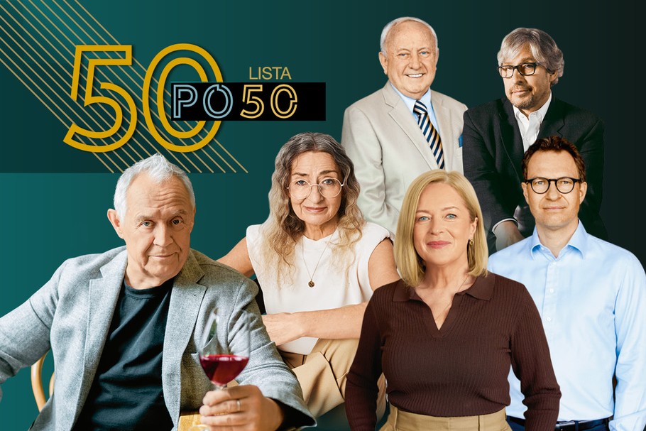 Lista „50 po 50”. Od lewej: Marek Kondrat, Irena Wielocha, Zbigniew Grycan, Hanna Kurcińska, Wojciech Sobieraj, Jakub Benke