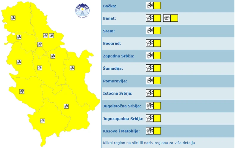 Meteoalram za 28. decembar