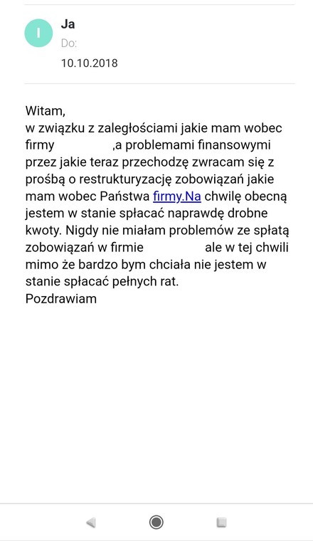 Korespondencja Igi z wierzycielami