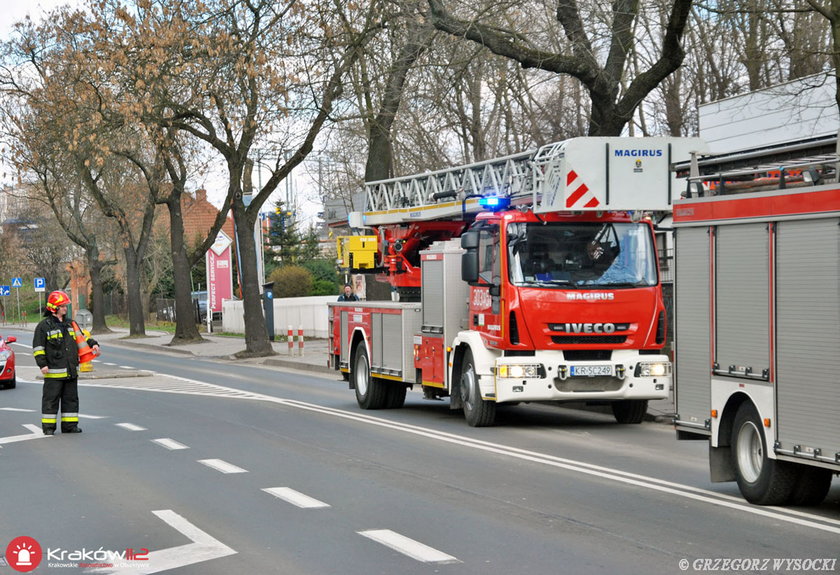 Pożar pustostanu przy ul. Wrocławskiej w Krakowie