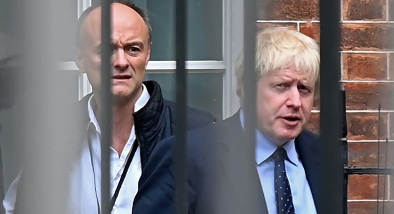 Boris Johnson's top adviser Dominic Cummings (left) is under fire for breaking lockdown rules