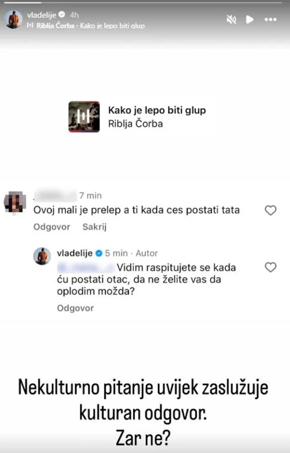 Vladimir Tomović, objava