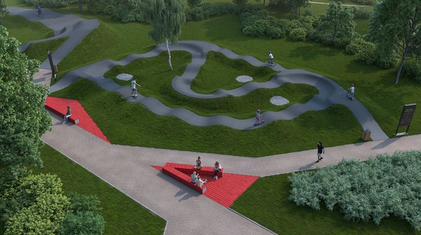 W pierwszym etapie powstaną dwa tory: do jazdy grawitacyjnej o nawierzchni bitumicznej (Mini Pump) oraz do jazdy grawitacyjnej o nawierzchni bitumicznej (Flowtrack). 