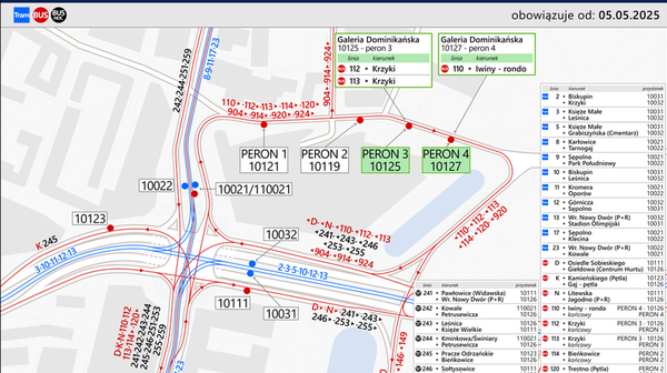 Tak zatrzymają się autobusy na pętli przy Galerii Dominikańskiej