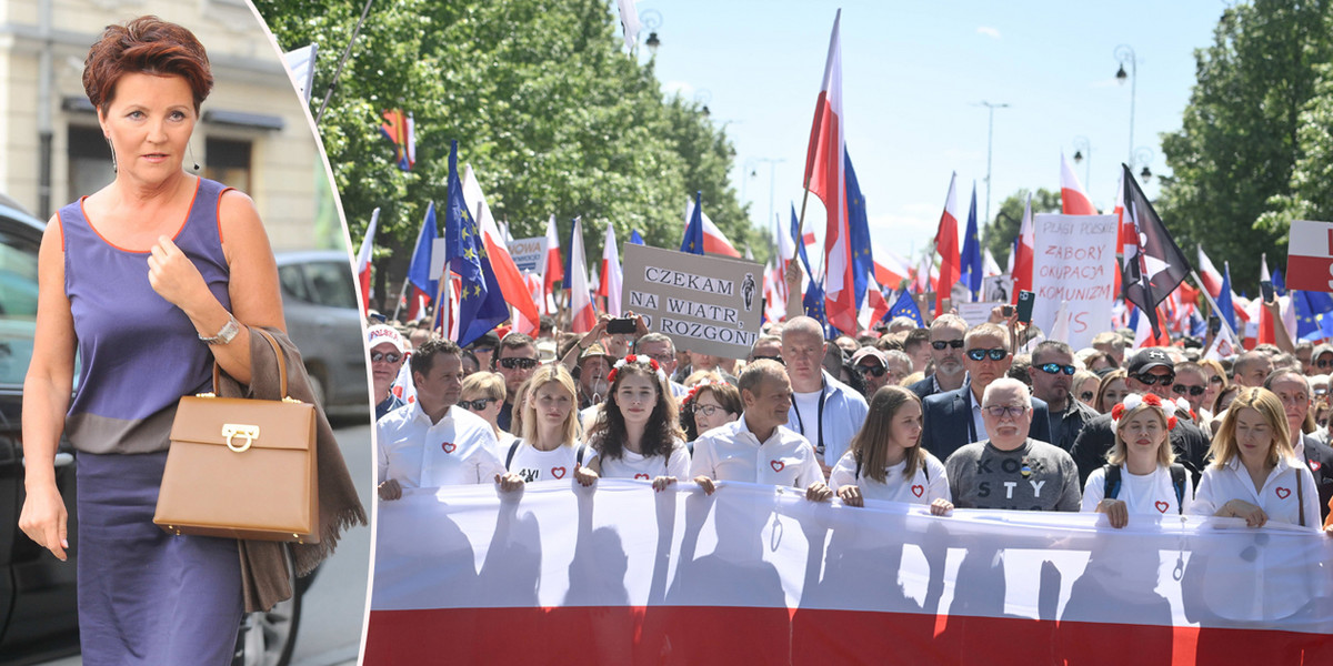 Jolanta Kwaśniewska doceniła marsz 4 czerwca w Warszawie, ale podkreśla, że wybory wygrywa się w małych miejscowościach.
