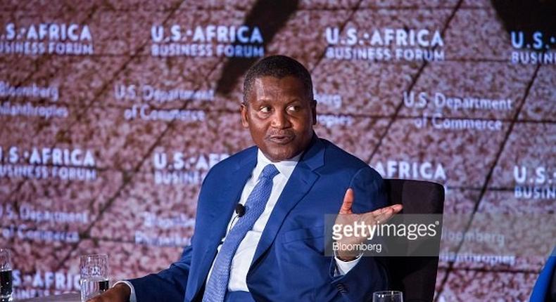 Aliko Dangote at the U.S. Africa Business Forum in New York, U.S., on Wednesday, Sept. 21, 2016