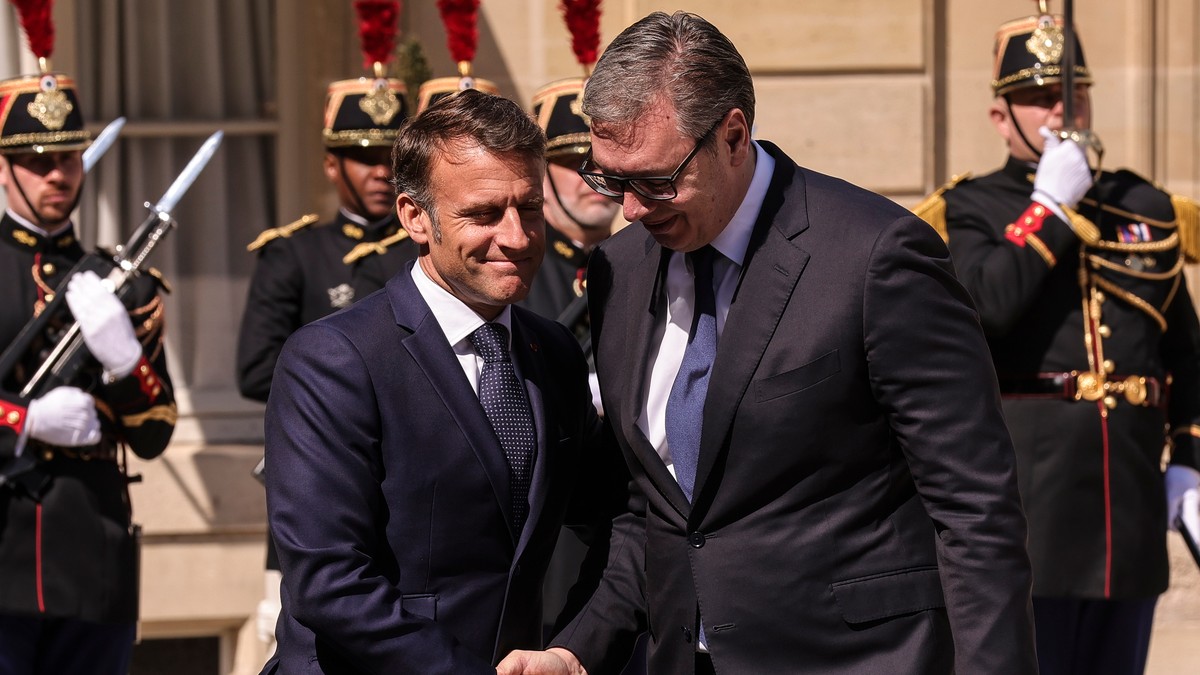 Emanuel Makron, Aleksandar Vučić u Parizu u aprilu 2025. godine