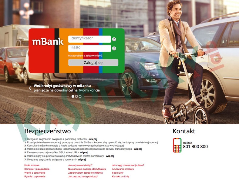 mbank fałszywe logowanie