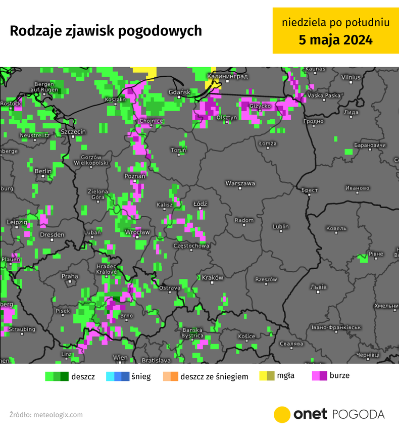 Dziś wszędzie może popadać i zagrzmieć