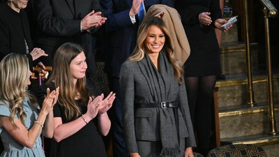 Melania Trump at Donald Trump's address to a joint session of Congress.SAUL LOEB/AFP/Getty Images