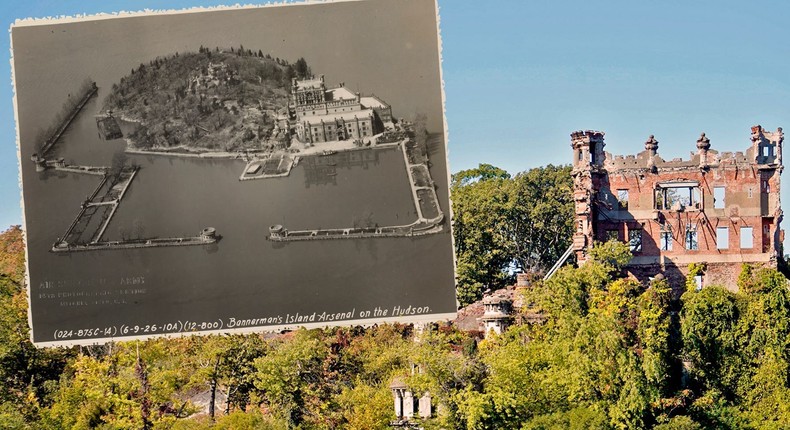 The abandoned Bannerman Castle is deteriorating on the Hudson River in New York. The island it sits on opened to visitors in 2020.National Archives and Records Administration, Joey Hadden/Insider