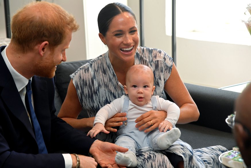 Książę Harry, księżna, Meghan i ich mały syn Archie