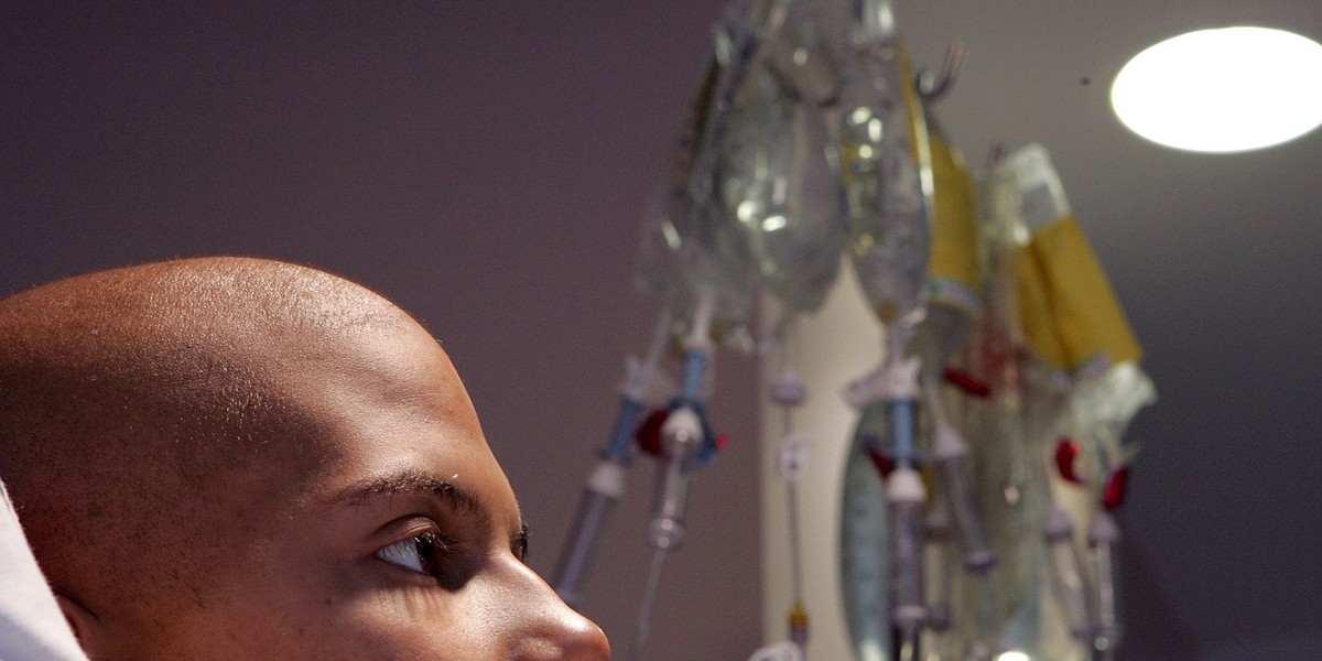 Cancer patient undergoing treatment.