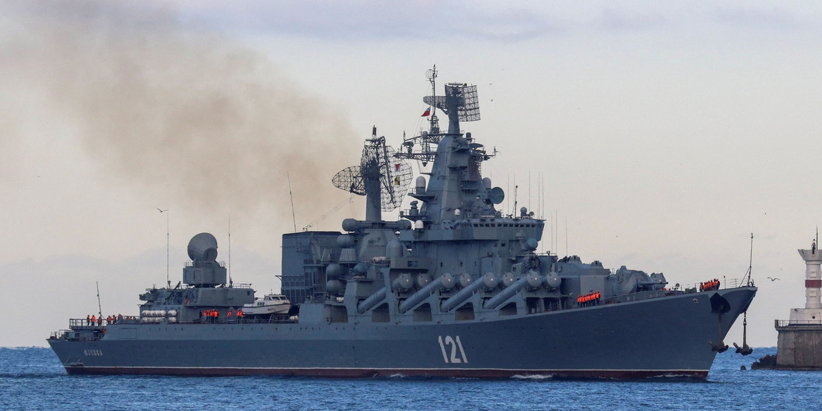 Rosyjski krążownik znalazł się na dnie Morza Czarnego. 