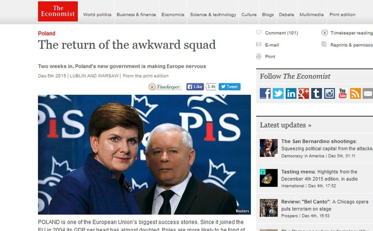 "The Economist" o polskim rządzie: Powrót kłopotliwej ekipy