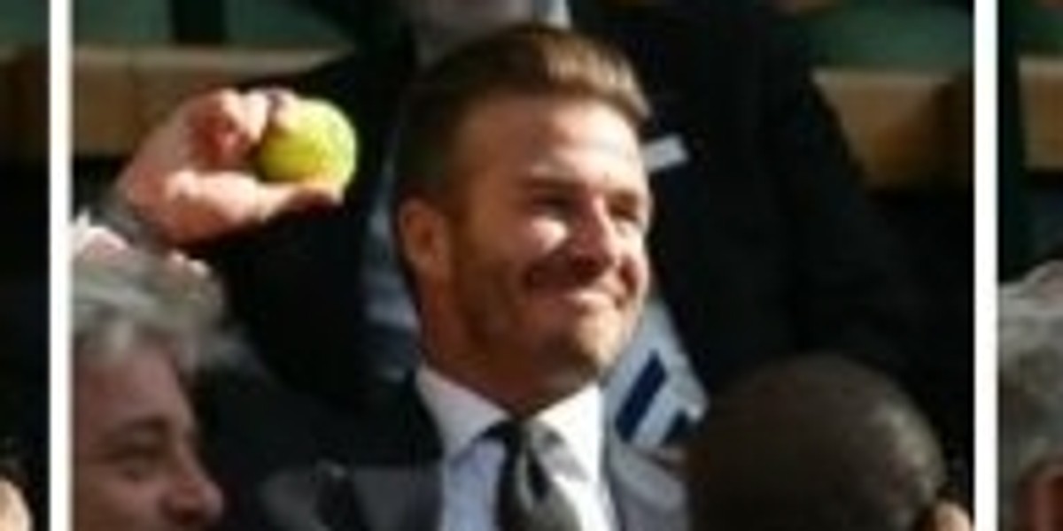 Beckham złapał piłkę na Wimbledonie