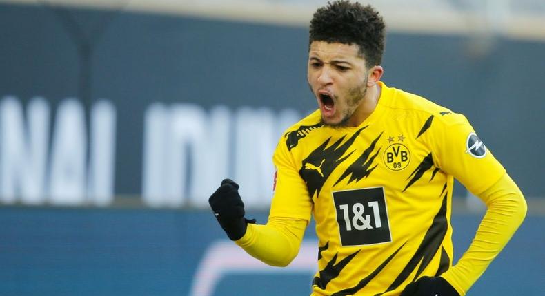 Dortmund have accepted Manchester United's 85 million euro bid for English midfielder Jadon Sancho Creator: LEON KUEGELER