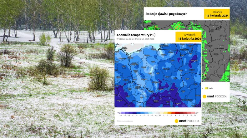 Potężne ochłodzenie idzie do Polski. Spadnie deszcz ze śniegiem i śnieg (screen: meteologix.com)