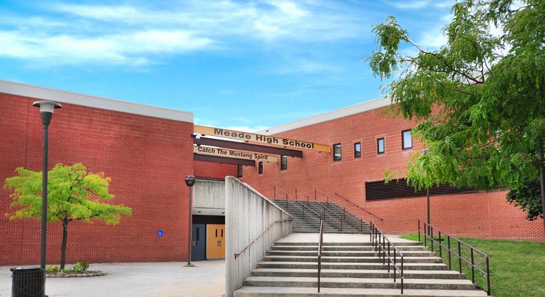 Maryland's Meade High School was briefly listed for sale in what is thought to be a senior prank.AACPS Photo Services