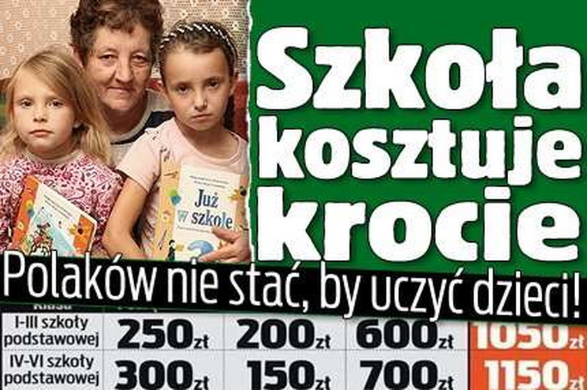 Szkoła kosztuje krocie. Polaków nie stać, by uczyć dzieci!