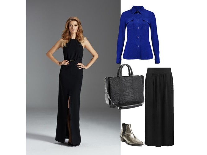 Spódnica CAMAIEU 149,90 ZŁ; Koszula MARLU 590 ZŁ; Torebka Sabrina Pilewicz 1250 ZŁ; Buty STEVE MADDEN;