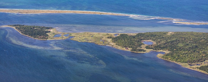 Una vista aérea de la península y la Reserva Natural de Wustrow.