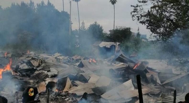 Property razed down by fire in Gikomba