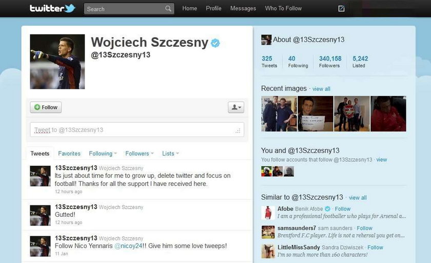 Wojciech Szczęsny rzuca Twittera!