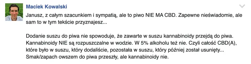 Wpis pod artykułem Janusza Palikota