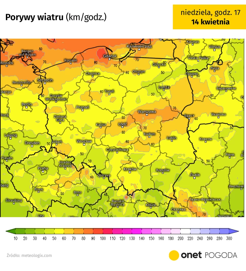 W niedzielę przez część Polski przetoczy się wichura