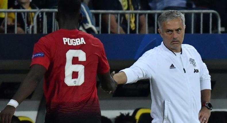 Jose Mourinho acknowledges Paul Pogba's winning display as the Frenchman comes off towards the end against Young Boys