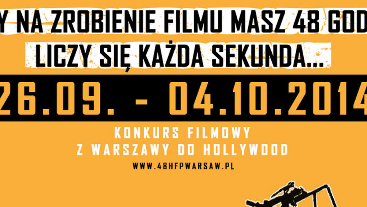 W piątek 26 września zakończy się rejestracja ekip chętnych wziąć udział w konkursie i festiwalu filmowym 48 Hour Film Project Warsaw. Wieczorem podczas Kick Offu uczestnicy dowiedzą się jaki rekwizyt, bohater oraz linijka tekstu muszą znaleźć się w ich filmie oraz wylosują gatunek filmowy. O godz. 19:30 rozpoczniemy odliczanie 48 godzin – 28 września, przed ich upływem, zarejestrowane ekipy muszą oddać gotowy film.