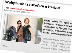 Wałęsa jest szoferem Edyty Herbuś