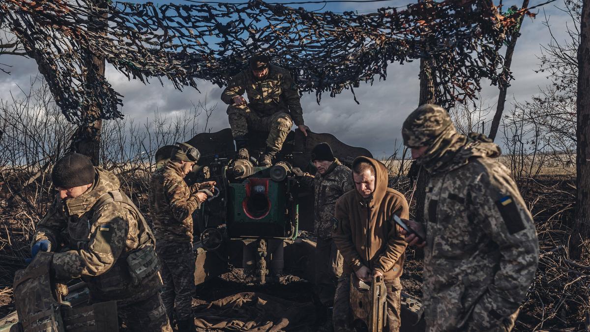 Ukraińscy żołnierze na froncie w Donbasie 